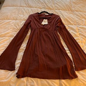 Roxy Burgundy long sleeve dress-small NWT